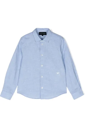 Emporio Armani Logo-embroidered cotton-blend shirt