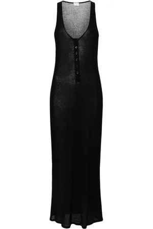 Saint Laurent Fine-ribbed jersey maxi dress