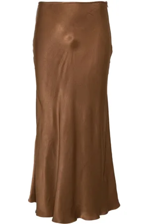 MANURI Sunny satin midi skirt
