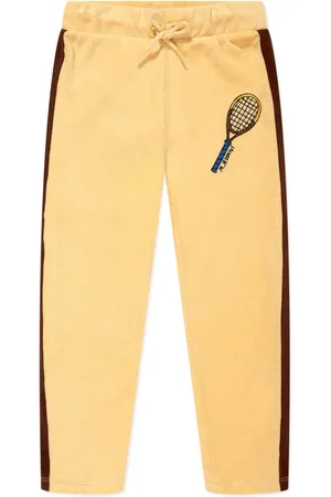 Mini Rodini Embroidered-logo organic cotton trousers