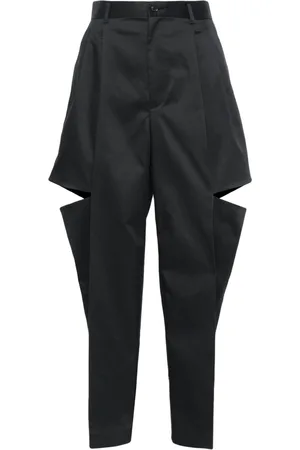 NOIR KEI NINOMIYA Pleated cut-out straight trousers