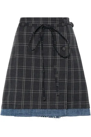 OUR LEGACY Sarong check-pattern skirt