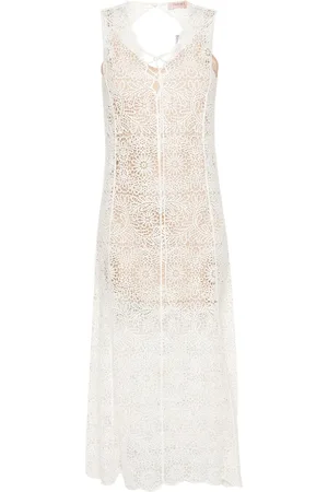 Twin-Set Semi-sheer crochet midi dress