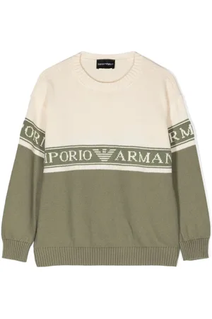 Emporio Armani Logo-intarsia cotton jumper