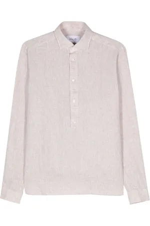 D4.0 Cutaway-collar linen shirt
