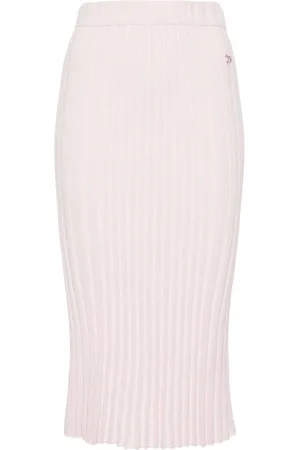 Maison Kitsuné Ribbed-knit midi skirt