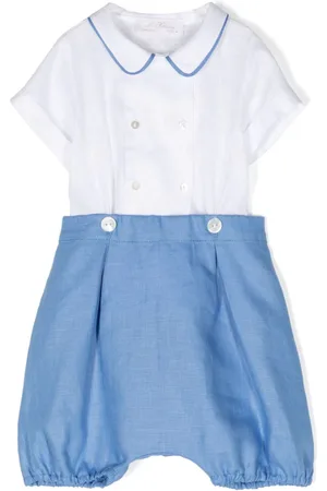 Mariella Ferrari Double-breasted linen short set (set of two)