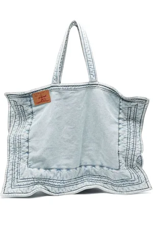 Y / PROJECT Logo-patch denim tote bag