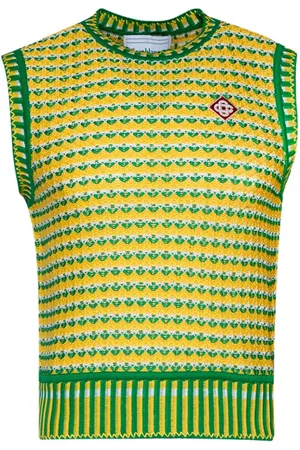Casablanca Jacquard logo-appliqué knitted vest