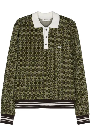 WALES BONNER Logo-embroidered geometric sweater