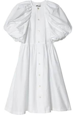 NOIR KEI NINOMIYA Pleated puff-sleeve cotton dress