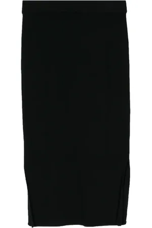N.PEAL Side-slit cashmere skirt