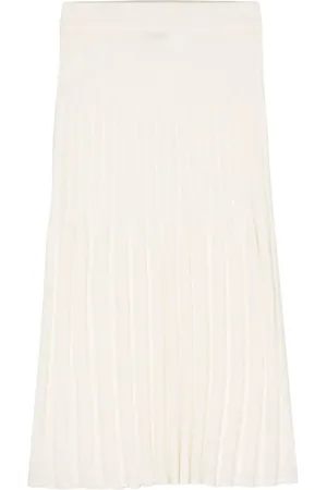 N.PEAL Ribbed cashmere midi skirt