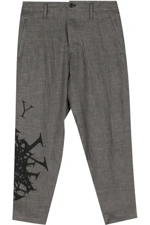 YOHJI YAMAMOTO Dogtooth-pattern tapered trousers