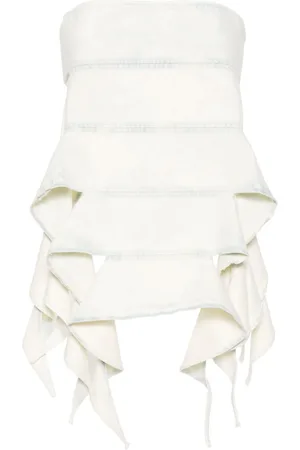 Y / PROJECT Bandeau-style denim top