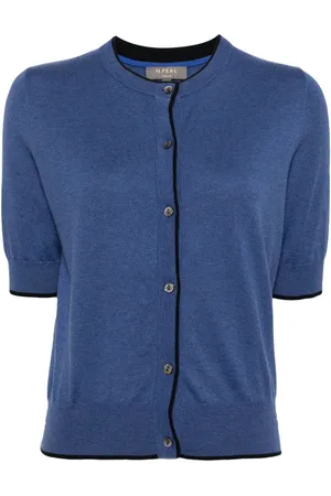 N.PEAL Contrast-trim button-up cardigan