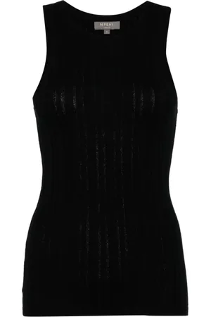 N.PEAL Round-neck ribbed-knit tank top