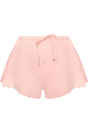 Victoria Beckham Scallop-hem linen shorts