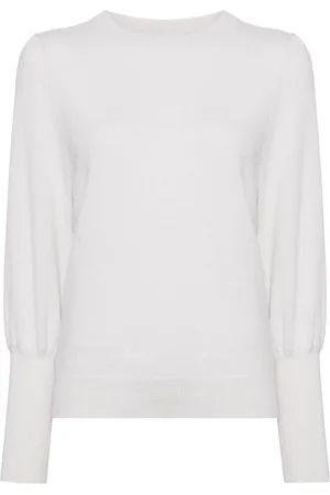 N.PEAL Crew-neck puff-sleeve jumper