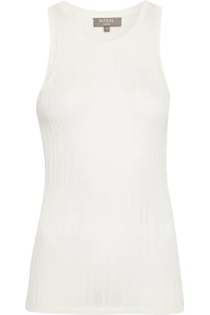 N.PEAL Round-neck ribbed-knit tank top