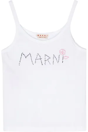 Marni Embroidered-logo cotton top