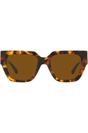VERSACE Tortoiseshell-effect oversize-frame sunglasses