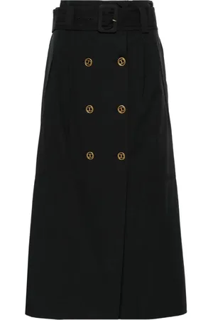 Twin-Set Double-breasted straight midi skirt