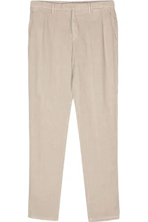 Boglioli Pressed-crease linen trousers