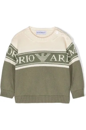 Emporio Armani Logo-intarsia cotton jumper