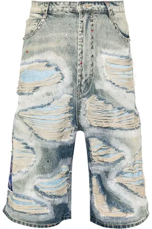 Who Decides War Chrome Stud denim shorts