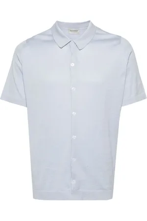 JOHN SMEDLEY Fine-knit short-sleeved shirt