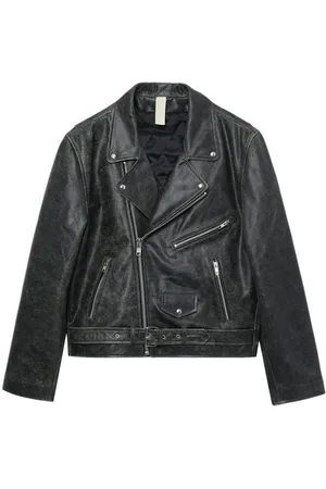 Sunflower Faded leather biker jacket