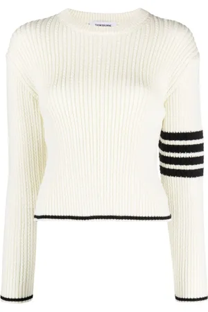 Thom Browne Stripe-detailing cable-knit jumper