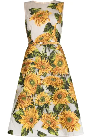 Oscar de la Renta Floral-print silk midi dress