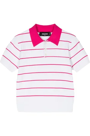 Dsquared2 Striped cropped polo top