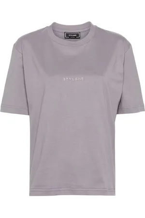 Styland Glitter-detail cotton T-shirt
