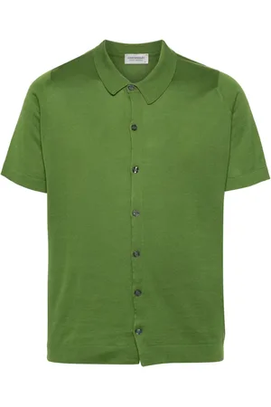 JOHN SMEDLEY Fine-knit short-sleeved shirt