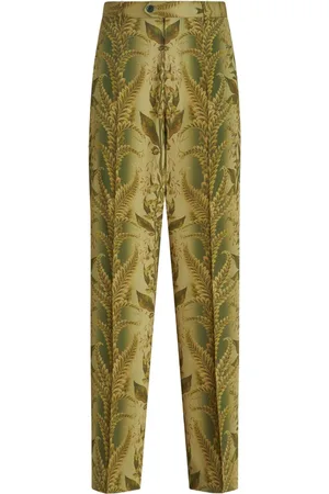 Etro Foliage-jacquard tailored trousers