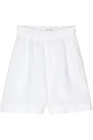 Il gufo Elasticated-waistband linen shorts