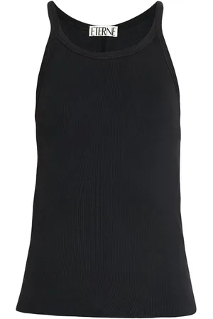 ÉTERNE Ribbed-knit cotton tank top