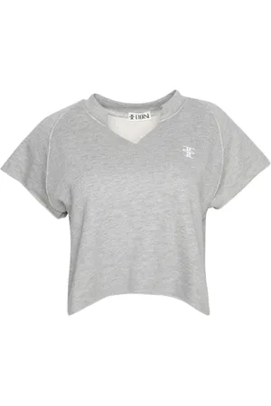 ÉTERNE Terry logo-embroidered crop top
