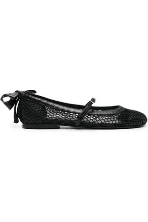 Gia Borghini Bow-detail mesh ballerina shoes