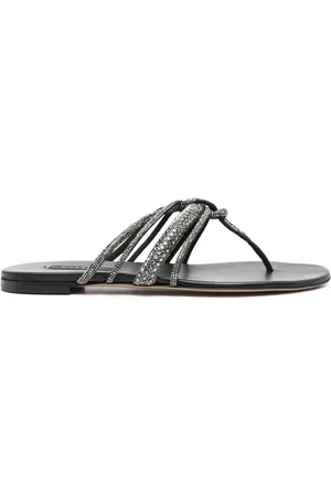 Casadei Crystal-embellished flat sandals