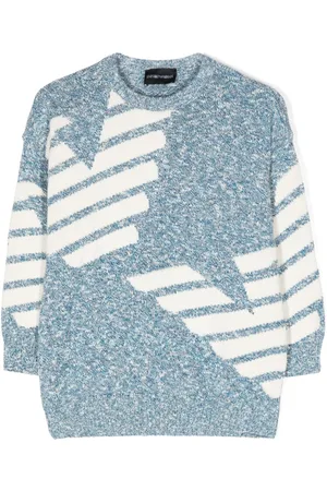 Emporio Armani Intarsia-knit logo jumper