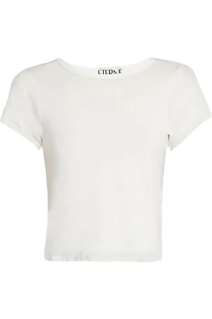 ÉTERNE Crew-neck cropped T-shirt