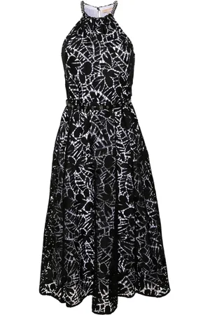 Michael Kors Broderie-anglaise belted midi dress