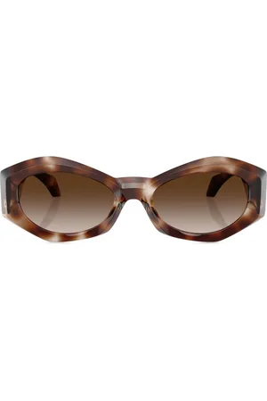 VERSACE Medusa-plaque oval-frame sunglasses