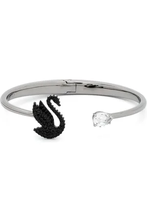 Swarovski Swan-motif open-cuff bracelet