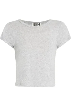 ÉTERNE Crew-neck cropped T-shirt
