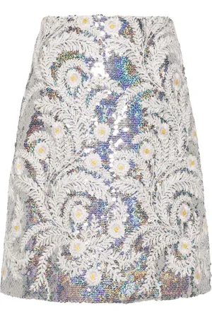 Giambattista Valli Floral embroidery A-line skirt